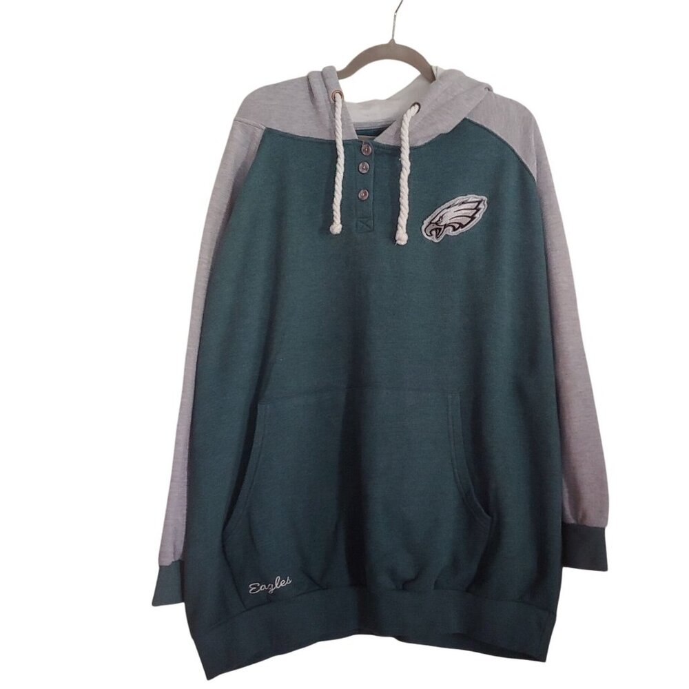 Majestic Eagles Hooded Sweatshirt Sports Dad Gameday Casual Comfy 2X